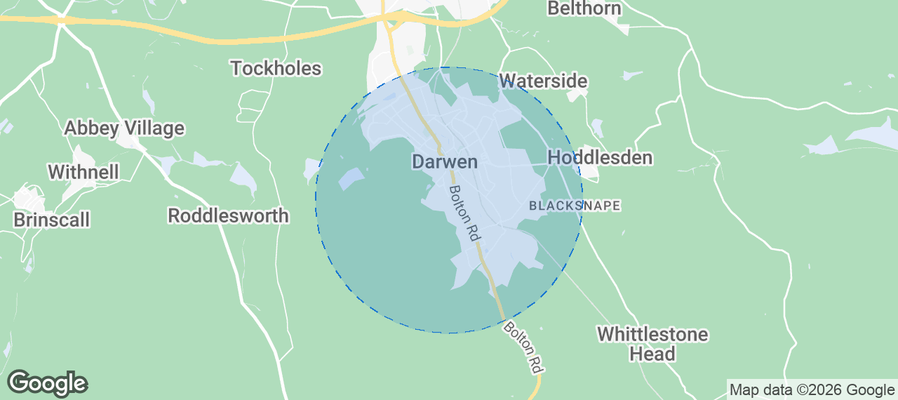 Blackburn with Darwen Airbnb map